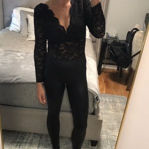 Black lace bodysuit